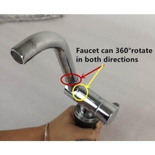 360° Rotating Copper Cold Hot Water Faucet Tap for Boat RV Caravan Motorhome GR-S001