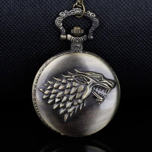 Quartz Pocket Watch Awesome Wolf Watch Man Women Necklace Pendant Fob Watch TD2081