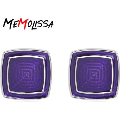 MeMolissa Luxury Shirt Purple Acrylic Square cufflinks for mens Brand cuff buttons cuff link High Quality abotoadura Jewelry