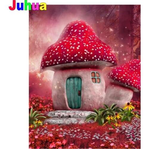Cartoon Mushroom House Full Drill 5D DIY Diamond Painting Diamond Embroidery mosaic diamond Stitch kids room Decor dropshipping