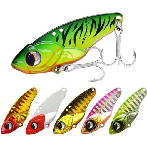 Lure bait rattlesnake vib full metal fake bait 4.5cm11.5g with blood tank three hook bait