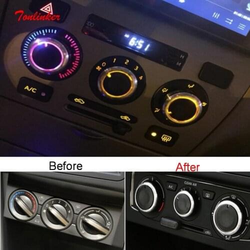 Tonlinker Car AC Air conditioning knobs Control Switch For Toyota Corolla 2004-15/BYD F3 F3R Car styling 3pcs Aluminum Knob