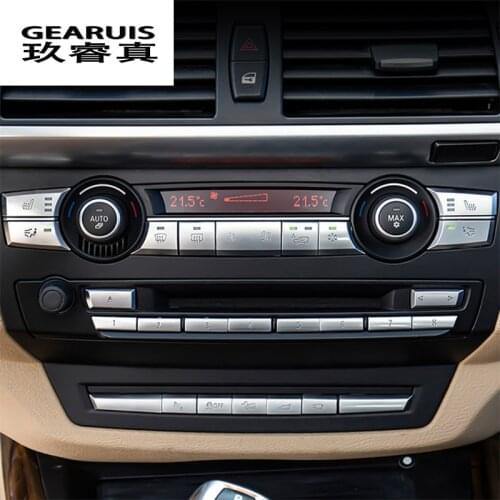 Car Styling wind Volume air conditioning Switch Fan Buttons Covers Trim Stickers For BMW X5 X6 E70 E71 E72 Interior Accessories