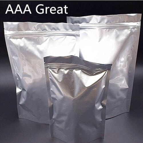 25Pcs/Lot Stand Up Pure Aluminum Foil Zip Lock Bag Silvery Metallic Packaging Pouch Food Tea Candy Cookie Bake Storage
