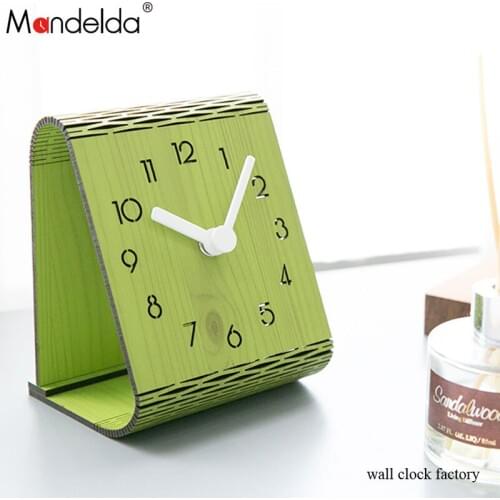 Moderan Household Moistureproof Handmade Wall Clock Mouldproof Living Room Decorative Wooden Table Clock Numbers Showed