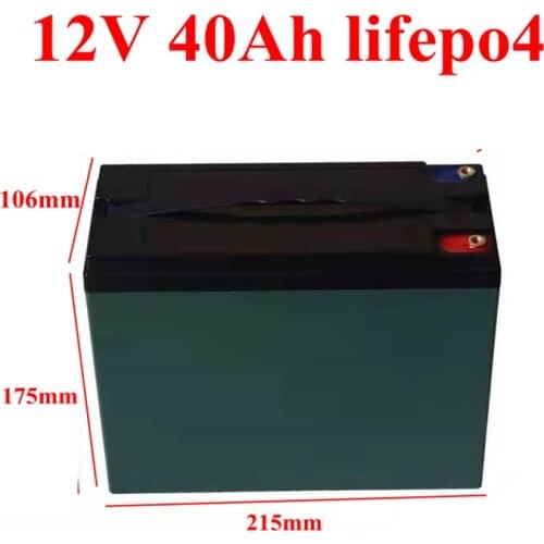 12v 40ah LiFePO4 Battery 40AH Solar energy Golf Car UPS 14.6V Deep cyclic discharge Power Bank eBike with BMS + 3A charger