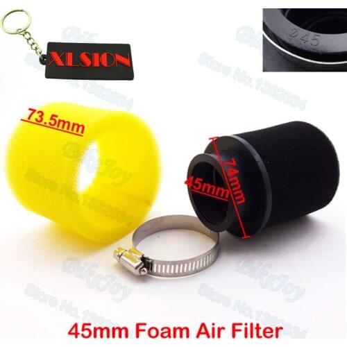 45mm Performance Foam Air Filter Yellow For 140cc 150cc Dirt Pit Bike ATV Quad Go Kart Buggy Moped Scooter Motorcycle Motocross