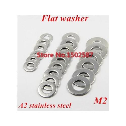 100pcs DIN125 Flat Washer M2 A2-70 Stainless Steel SS304 M2*5*0.3 Thickness 0.3mm