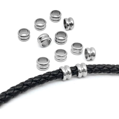 20pcs Stainless Steel Two Arcs Stripe Spacer Beads Positioning Beads Beaded For DIY Jewelry Making Supplies Bulk Items Wholesale