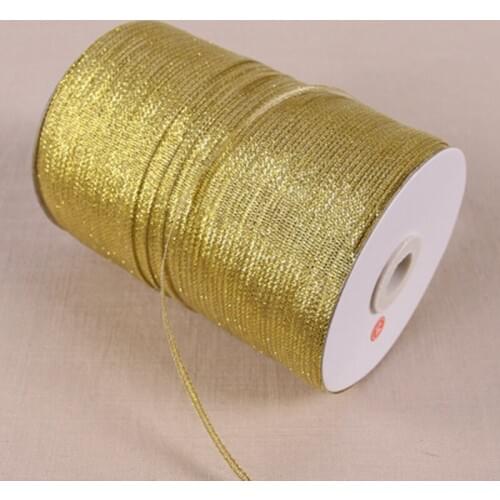 20 Yards 3mm width glitter ribbon gift packing belt wedding party Christmas embellishment ribbon sewing accessories gold