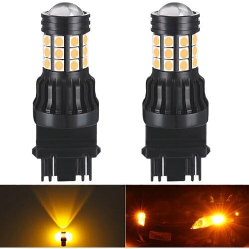 2x Car Led Signal Lamp T25 3157 3156 Led Amber 2835SMD T20 W21/5W 7443 W21W Led Backup Lights Reversing Lights White Red