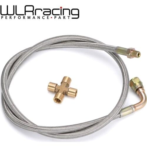 36'' 1/8 NPT 4AN T3 T4 T3/T4 T04E T70 T66 T67 Gt35 Gt45 Turbo Oil Feed Return Line Oil Drain Line Kit Oil Cooled Turbo Charger