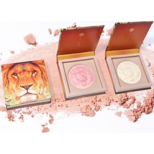 3D Lion Highlighter Shiny Powder Illuminator for Facial Makeup Palette to Brighten Facial Cosmetics