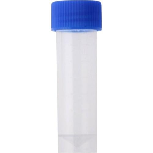 5ml Plastic Graduated Cryovial Test Tube Sample with Screw Cap Pack of 10