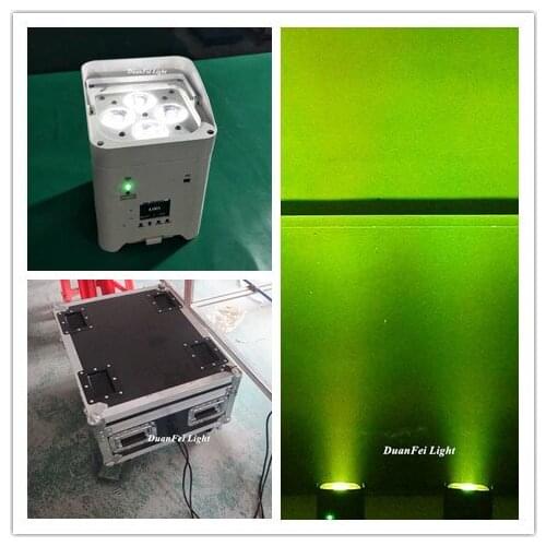 8pcs/lot with chargetable flycase wireless led slim par RGBWAUV battery power led uplights par led 4x18w