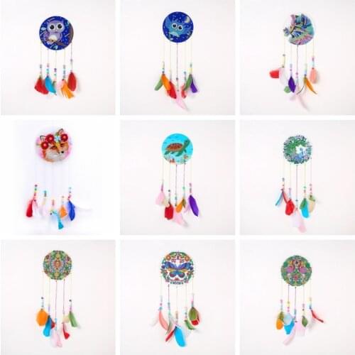 DIY 5D Diamond Painting Wind Chime Pendant Dream Catcher Art Embroidery Mosaic Kit Rhinestone Hanging Picture Home Decorations