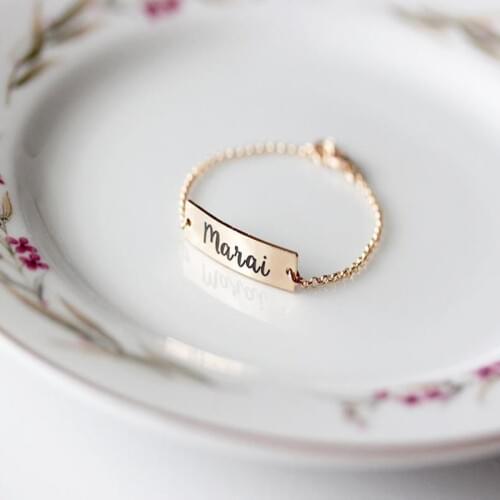 Baby Name Bracelet Custom Stainless Steel Chain Child Name strand bracelet Custom Name Baby Jewelry BFF