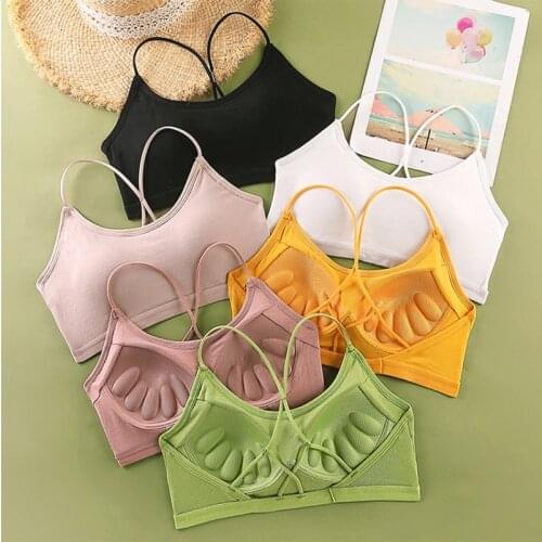 Bralette 2021 Lingerie Sexy Female Push Up Sports Bar Cross Backless Cotton Underwear Streetwear Womens Crop Top