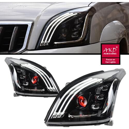 Car Styling Head Lamp case for toyota Land Cruiser Prado FULL LED Headlights 2003-2009 Prado LED Prado Headlight