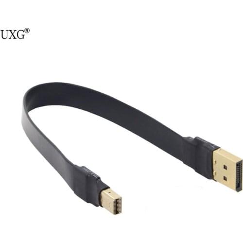 Displayport to Mini DP 4K 60hz Cable 0.2m Slim Flat Soft Active Male to Male Fast Transfer Ultra FHD