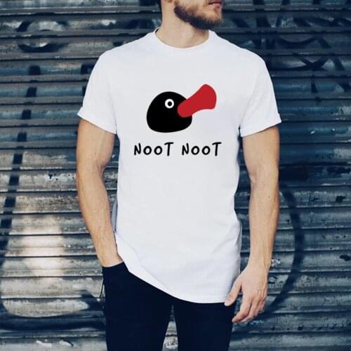 Noot Noot Pingu Print Anime Kawaii T Shirt Summer Black White Short Sleeve Penguin Meme Graphic Tee Casual Cotton Loose Tops