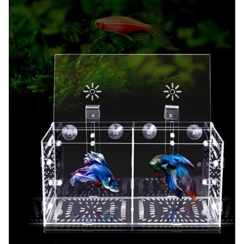 Fish Breeding Box Acrylic Fish Isolation Box Aquarium Hatchery Incubator with Suction Cups for Newborn Shrimp Guppy