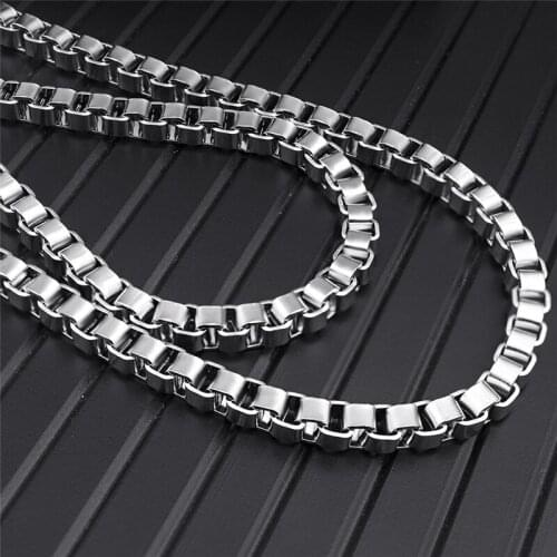 Cuban Link Chain 50-70cm Silver Color Stainless Steel Necklace For Men Simple Gothic Accessories Choker Jewelry Gifts Wholesale
