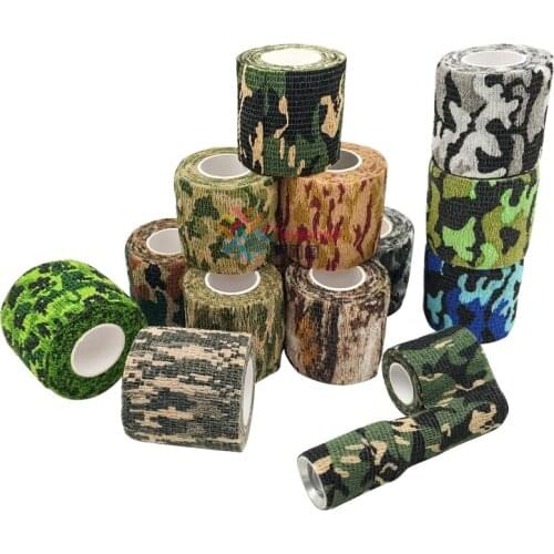 5cmx2.5m 1PC Self Adhesive Non-woven Fabric Camouflage Tape DIY Outdoor Garnished Net Cloth Strip 15 Colors Stickiness Tapes