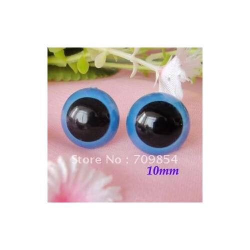 SMALL SIZE 10mm blue color toy eye for animal toy plush bear doll accessories with washers/#K