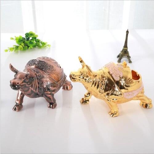 Creative Cartoon Cow Metal Smoking Tray with Lids Cendrier Smoke Accesoires For Boyfriend Gifts YHG043