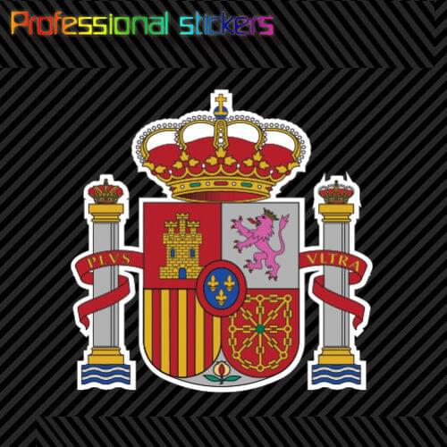 Spanish Coat of Arms Sticker Decal Self Adhesive Vinyl Spain Flag ESP ES Stickers for Cars, Bicycles, Laptops, Motos