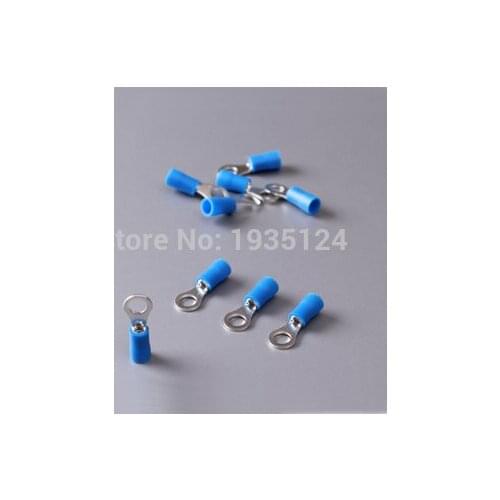 Crimp Terminals RV2-3 Insulated Ring Wire Connector Crimp Terminals Cord 16-14AWG Blue 100PCS Good Quality Terminals Connector