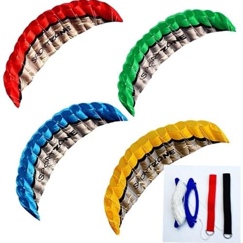 High Quality Dual Line 4 Colors Parafoil Parachute Sports Beach Kite Easy To Fly Double Line Soft Kite 250*87cm Without Skeleton