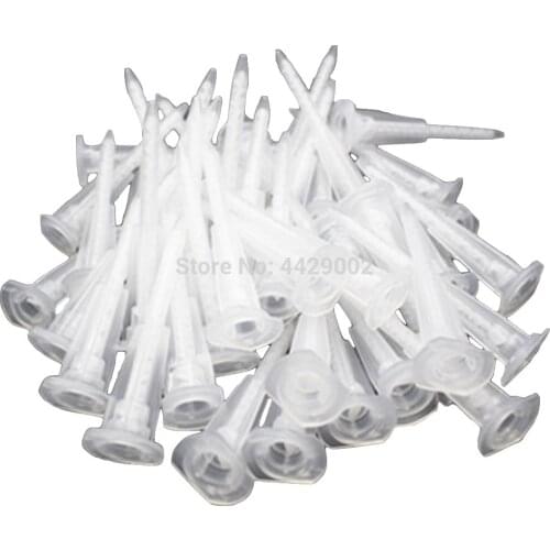 100pcs Epoxy Resin Acrylic Adhesive Gun Applicator Mixer Mix Mixing Nozzle 2-part AB Glue Epoxy Static Mixing Nozzles Cartridge