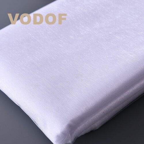 0.75m Wide * 10m Long Organza Fabric Crystal Sheer Transparent Organza Roll Drapes Wedding Party Decoration 12 Colors for Choose