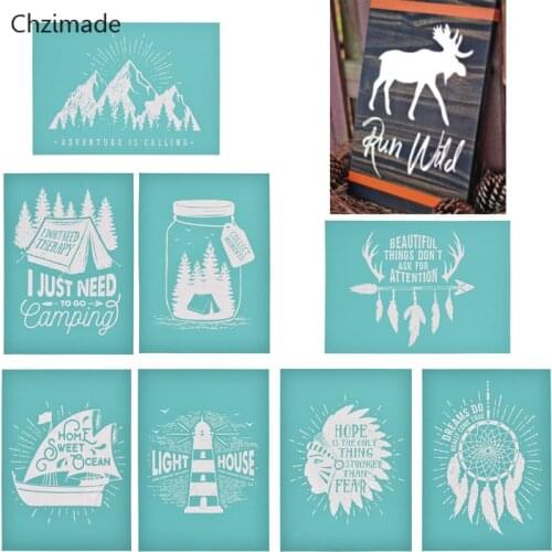Lychee Life Green Light House Self-Adhesive Silk Screen Printing Mesh Transfer For DIY Fabric Painting Paper Home Decoration