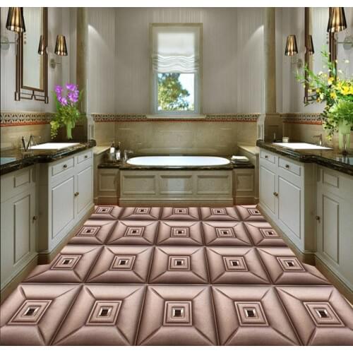 Self-adhesive PVC Wallpaper 3D Floor Exquisite Imitation Leather Parquet 3D Floor Custom Photo Floor 3D Wallpaper Modern Art