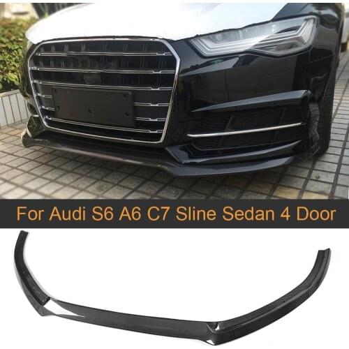 Carbon Fiber Front Bumper Lip Spoiler For Audi S6 A6 C7 Sline Sedan 4 Door 2016-2018 Front Lip Spoiler Splitters