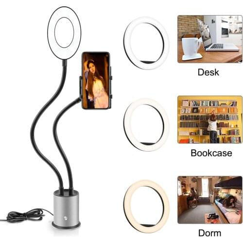 LED Selfie ring light dimmable camera phone with stand for makeup video live video broadcast studio photos