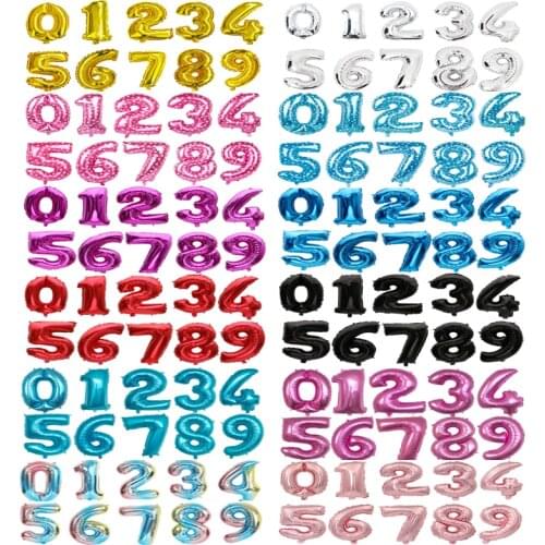 32‘’ 16‘’ Number Foil Balloon Gold Silver Blue pink Digital ballons Globos Birthday Party Decoration kids Baby Shower Supplies