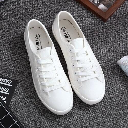 Womens Soft New Style Flat White Shoes, Womens Casual Art Lace-up Student Korean Sports Shoes