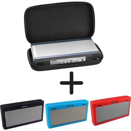 Newest Hard Outdoor Carry Storage Box Bag + Soft Silicone Case Cover for Bose SoundLink III 3 Bluetooth Speaker