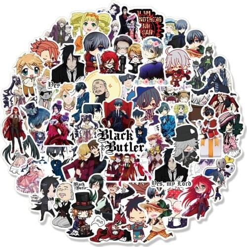 10/50/100PCS Black Butler Anime Graffiti Sticker for Laptop Motorcycle Bike Skateboard Bike Guitar Luggage Waterproof Decal Toys