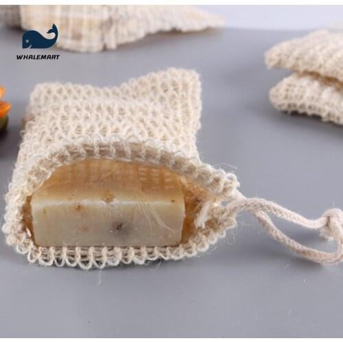 10pcs Nature Linen Handmade Soap Bag Holder For Exfoliating Making Soap Foam Bubbles