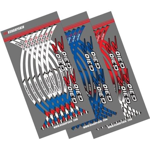 12 Strips Motorcycle Wheel Sticker Reflective Rim Stripe outer Rim Accessory Stickers decals For BMW G310R