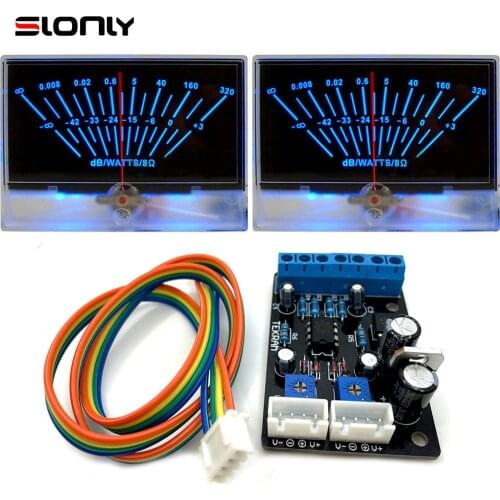 2pcs P-134 Power Amplifier VU Meters with 1pcs Driver Board Front DB Level DAC Audio Power Sound Pressure Meter with Backlight