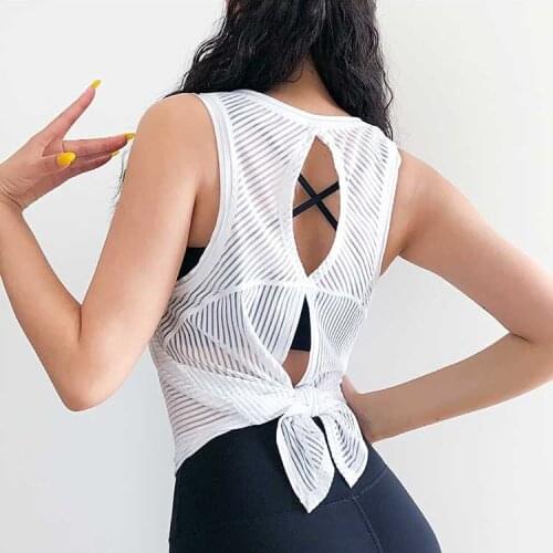 2021 Women Sport Tank Tops Gym Vest Top Fitness Sleeveless T Shirt Sports Wear Yoga Backless Clothes Gym Vest Running Workout