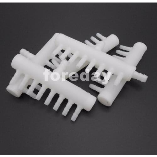 5PCS 8mm 1 inlet 8 outlets exhaust air gas water pump pipe tap for Aquarium pond fish 8 WAY 8-ways 8MMX1 TO 4.8MMX8 *FD169X5