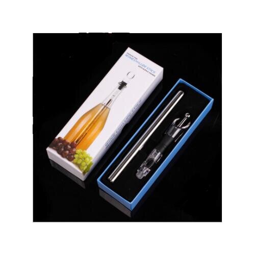 50pcs/lot 3 in 1 Stainless Steel Wine Bottle Cooler Chill Chilling Cooling Stick with an Aerator and Pourer Spout Freezer li4548