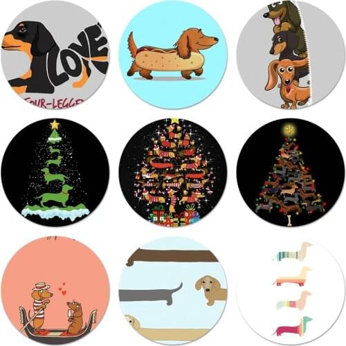 58mm Cartoon Dachshund Sausage Dog Badge Brooch Pin Accessories For Clothes Backpack Decoration gift
